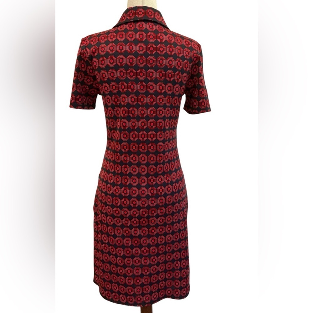 Tory Burch Sports Jacquard Color Block Dress Red and Navy Size XSmall - Picture 3 of 11